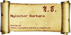 Nyisztor Barbara névjegykártya