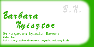 barbara nyisztor business card